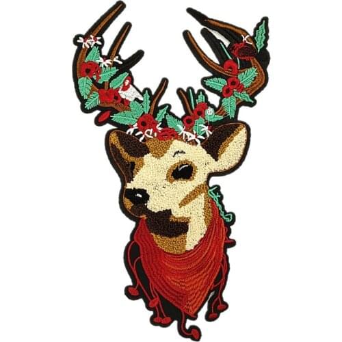 2PCS Sew On Embroidery Deer Patch Toothbrush Embroidered Animal Patches For Clothing Bag Sewing Accessories Parches Para P0078