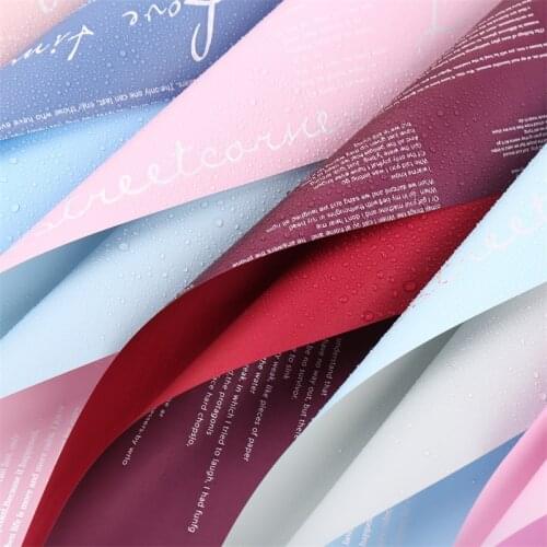 20pcs English Letters Patterned Decorative Paper Waterproof Gift Wrapping Paper Solid Color Korean Flower Wrapping Paper