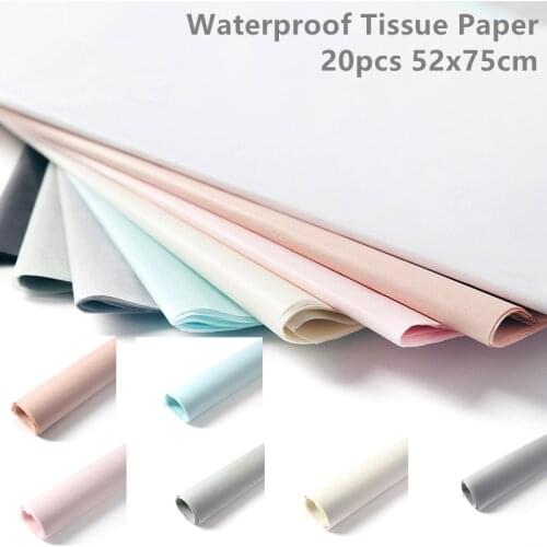 20pcs Waterproof Tissue Paper Craft Paper Floral Wrapping Paper Gift Packing Paper Christmas Home DecorFestive Party Supply