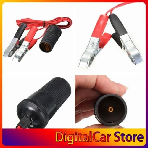 2018 12V Car Auxiliary Cigarette Lighter Socket Connector Battery Crocodile Clips Power Adapter Extension Cord Hot Drop Shipping