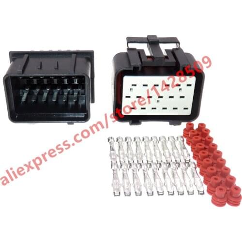 5 Set 18 Pin 344106-1 Female Plastics Copper 18 Way Tyco TE AMP Auto Waterproof Connector