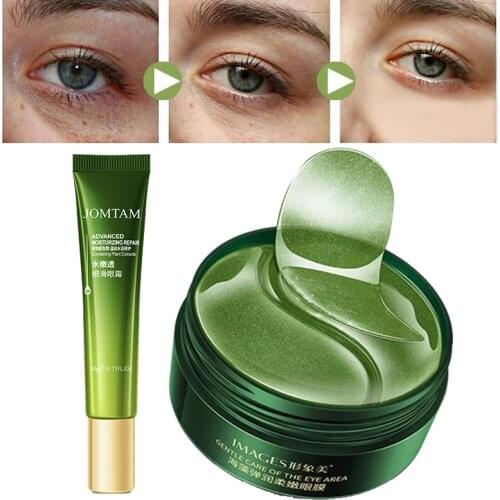 60PCS Green Collagen Eye Mask Lady Natural Moisturizing Gel Eyes Patches Remove Dark Circles Anti Age Bag Wrinkles Skin Care Q