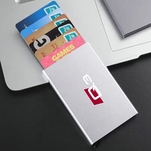 Car styling For Audi Q3 2017 2018 Smart Wallet Thin ID Card RFID Anti-theft Case Automatically Metal Bank Credit Card Case
