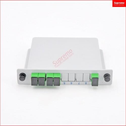 Free Shipping 5PCS/Lot SC UPC 1X4 Fiber Optic FTTH Cassette Box Optical Coupler SC UPC PLC 1X4 Fiber Splitter Box