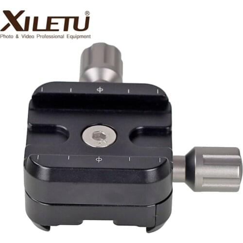 XILETU QR-50B Aluminum Alloy Tripod Head Clamp Two Way Type Quick Release Plate Clamp for ARCA SWISS