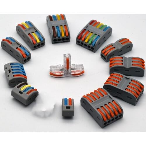 Fast Butt Eletrical Wire Connector 222/223 2/3/4/5Pin Color handle Universal Docking Wiring Conductor Push in Terminal Bloc