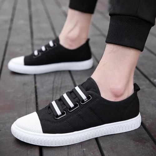 Black knitting canvas leather causal de men para sneakers zapatos casual leisure Fashion shoe fashion slip Sneakers Light Shoes