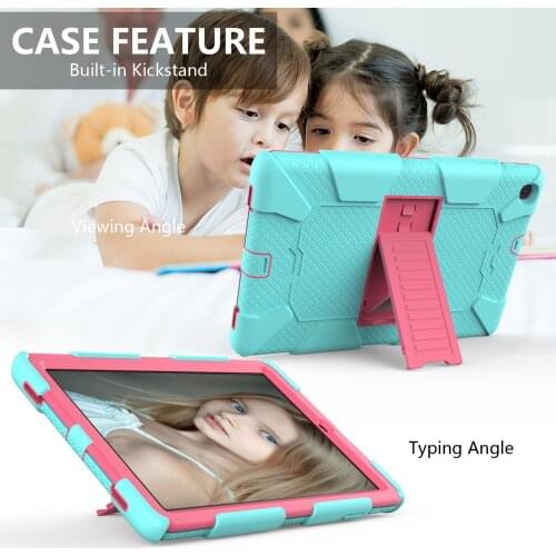 Kids Safe Armor Stand Cover Case For Samsung Galaxy Tab A 10.1 2019 SM-T510 SM-T515 T510 T515 Shockproof Silicon PC Tablet