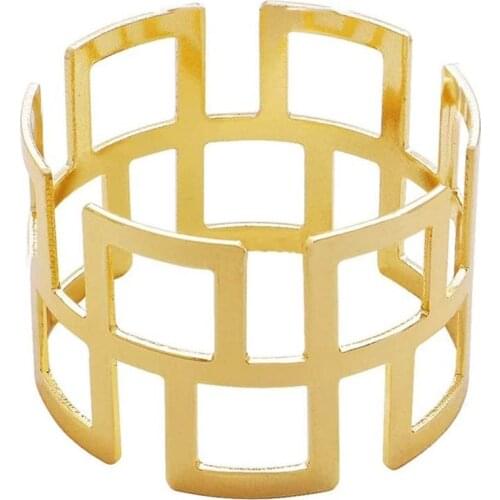 Napkin Ring 4 Pcs, Gold Napkin Ring Is Suitable for Party, Thanksgiving, Wedding Decoration or Leisure Table Decoration