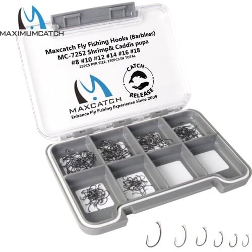 Maximumcatch 100 Pieces #10 #12 #14 Wet Fly Black Nickle Fly Tying Hook Barbless Jig Hook Forged Fly Hook