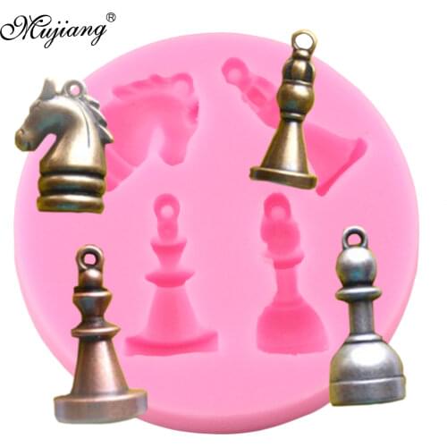 International Chess King Queen Knight Silicone Mold Candy Polymer Clay Fondant Cake Decorationg Tools Chocolate Gumpaste Molds