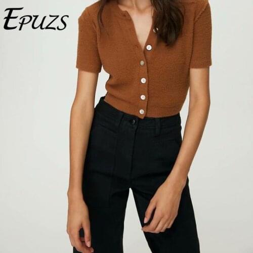 Fashion slim knitted sweaters women casual sweet cute O-Neck short sleeven sweaters solid chic cardigasn sweaters autumn