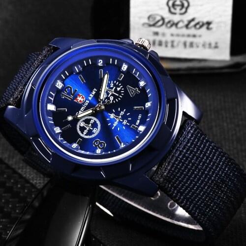 Men Army Watch Military Male Quartz Watches Fabric Canvas Strap Casual Cool Mens Sport Round Dial Relojes Hot Sale Wristwatch