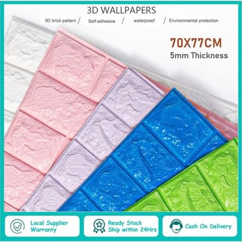 Wallstickers 3D Stone Brick Self Adhensive Wall Stickers Easy Paste and Peel Off Back splash Wall Paper Shelf Paper SDF