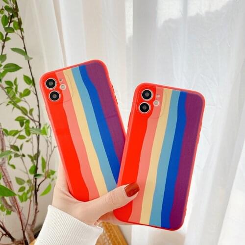 New 3D relief rainbow shockproof TPU soft Silicon Phone Case For apple iPhone 7 8 Plus X XS XR MAX 11 Pro 12 MiNi 10 cover coque