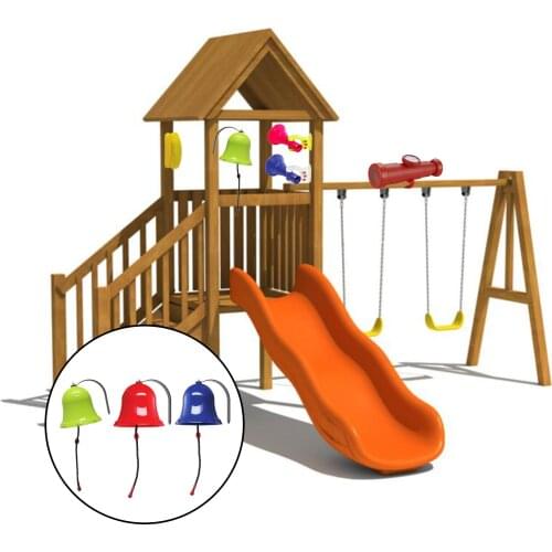 Educational Toys Bell Playground Pretend Play Science Hanging Bell Plastic for Outdoor Wooden Swing Set for Children Ages 3
