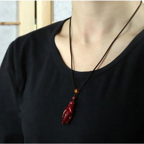 Original ore cinnabar brave bergamot pendant necklace purple gold sand warding off evil transport hand holding heavy wealth nata