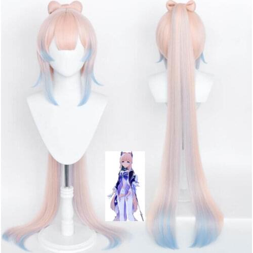 Anime Genshin Impact Cosplay Kokomi Wig Sangonomiya Kokomi Cosplay Wig 120cm Long Gradient Hair Heat Resistant Synthetic Hair