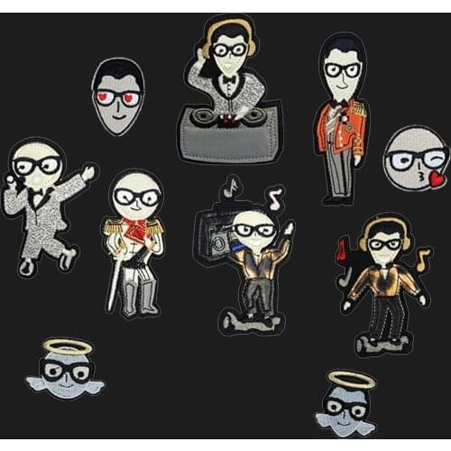 Fabric Embroidery Music Patches Cartoon Prince Angel Character Clothes Sticker Bags Iron On Appliques Diy Apparel Clothing Decor