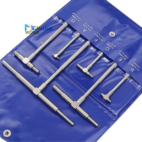 Hole Precision T-Bore Scale Caliper Internal Gauge Adjustable Tool Telescoping Gauge Set Silver Durable Measurement Micrometer