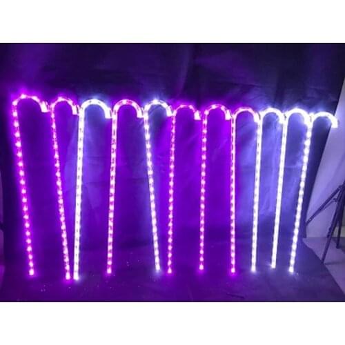 Colorful LED Stage Belly Dance Cane LED Crutch Jazz Canes Lighting Walking Stick With Lithium Battery for DJ Bar Club Party Prop