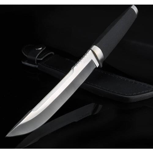 Outdoor Knife Rubber Handle Geometry Short Knife Wild Hunting Survival Knife Camping Multifunction Knife