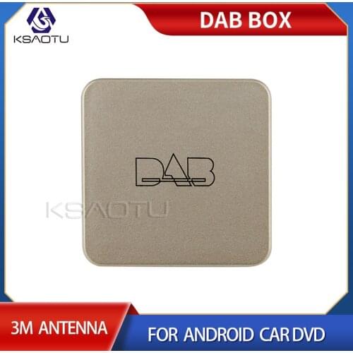External DAB+ Digital Radio Tuner Box with Amplified Antenna for Car Stereo Android Gold color