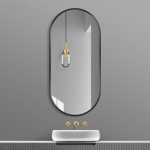 Light Luxury Aluminum Alloy Frame Bathroom Mirror Wall Hanging Washstand Bathroom Bathroom Mirror Wall-Mounted Bathroom Mirror