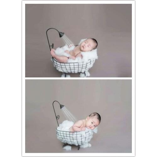 Iron Basket Shower Bathtub Novelty Newborn Photography props Infantile Shooting Photo Studio Posing Photography Props