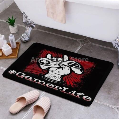 Cartoon Game Printed Bath Mat Non-slip 40x60cm Bathroom Carpet Rug Mats Bedroom Kitchen Toilet Floor Home Decor Gamepad 1 PC