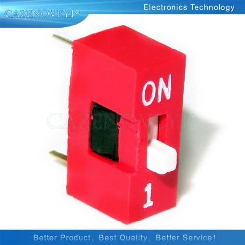 10pcs/lot Slide Type Switch Module 1 Bit 2.54mm 1 Position Way DIP Red Pitch NEW In Stock