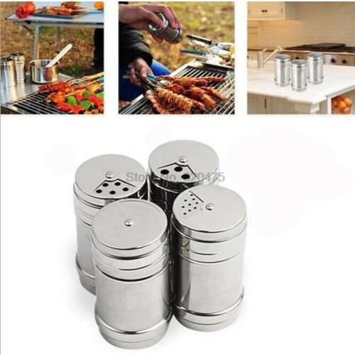 100Pcs/Lot Stainless Spice Shaker Jar Sugar Salt Pepper Herbs Toothpick Storage Bottle BBQ Hot Pop Quality