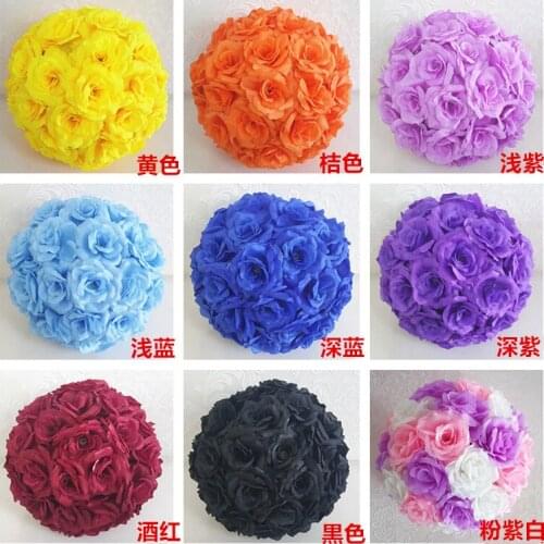 15cm) A variety of color Flower Ball Centerpieces Silk Rose Decorative Hanging Flower Ball Wedding Kissing Ball Decor 1PCS