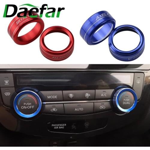 Daefar Air Conditioning Knob Decorative Cover Ring Adjust Trim Stickers For Mazda 3 Axela 2014 2015 2016 2017 2018 Accessories