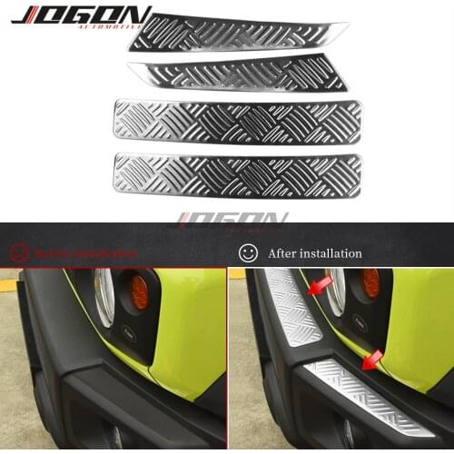 4pcs S.Steel Front Bumper Panel Trim For Suzuki Jimny JB64 JB74 2019-2020 Car Stickers Grill Protection Cover Accessories