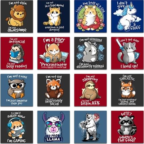 Diamond painting Cross stitch Cartoon lion cat Diamond mosaic animal unicorn mouse Full Square Diamond embroidery rabbit owl fox