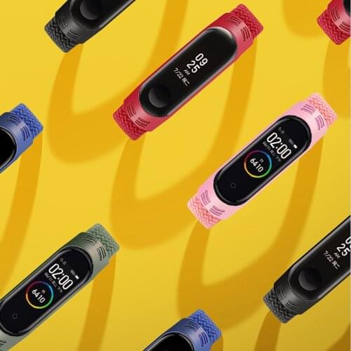 Bracelet for Mi band 6 Strap Nylon Braided Solo Loop pulseira bracelet Miband4 Miband5 Wristband for xiaomi Mi band6 5 4 3 strap