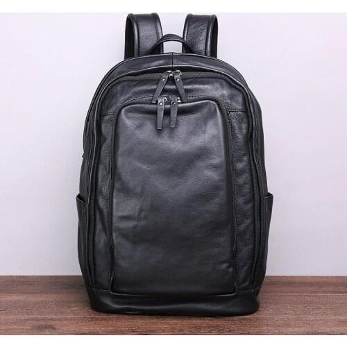 Business Casual Mens Backpack Portable Dual-Use Large Capacity Travel Backpack Soft and Comfortable Handmade Computer Bag