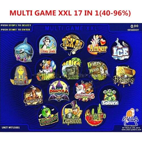 Casino board XXL 17 in 1 Red Board mulitgame/2VGA slot game board/multi games gambling board for LCD slot Jamma machine(40%-96%)