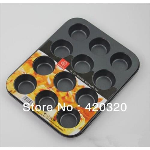 Baking tool 12 cup Nonstick mini muffin pan Cake mould Stainless steel Cake mold Free shipping 8600595