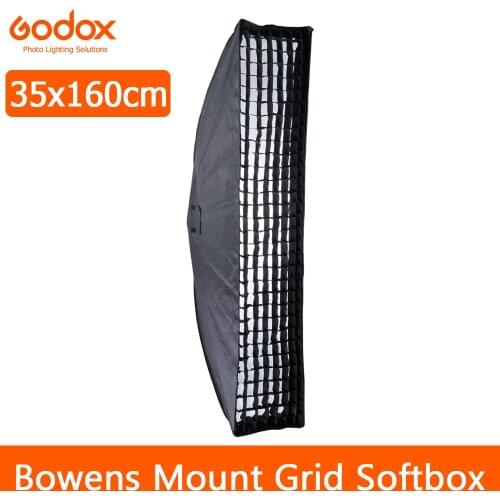 Godox 14"x 63" 35x160cm Strip Beehive Honeycomb Grid Softbox for Photo Strobe Studio Flash Softbox Bowens Mount