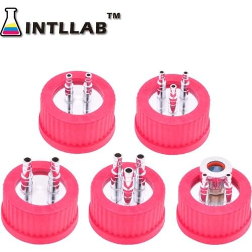 [INTLLAB] GL Screw Cap Solid Top Polypropylene Blue GL 45 Caps with Internal Molded Seal Rings, 180°C Maximum Temperature