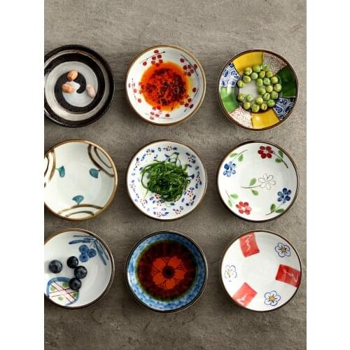 Small sauce dish sushi sauce dishes ceramic printed dishes for restaurant