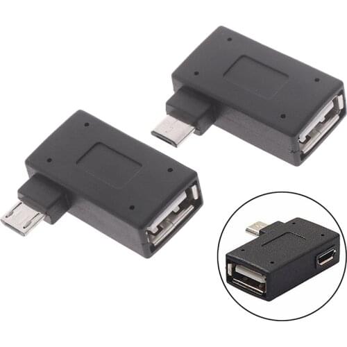 Micro Adapter USB 2.0 Micro OTG Power Supply Port 90 Degree Right Angled USB OTG Adapters Female To Male