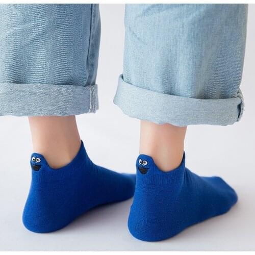 Cute Womens Fashion Socks 2021 Spring New 1 Pairs Of Socks Womens Cotton Novelty Womens Blue Red Casual Socks Ladies