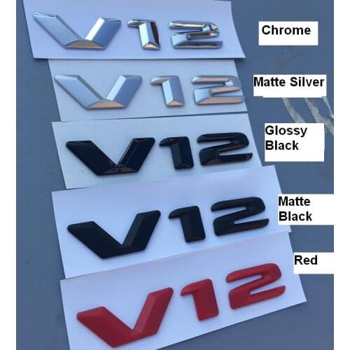 ABS Plastic V12 Vehicle Emblem Badge Sticker
