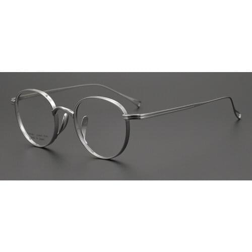 Pure Titanium Glasses Frame Women Vintage Round Myopia Optical Prescription Eyeglasses Frame Men 2020 GM Brand Eyewear Tom21