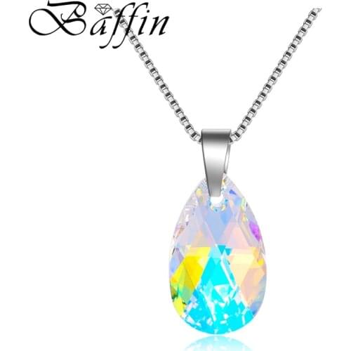 Baffin WaterDrop Shaped Pendant Necklace Made With Swarovski Elements Maxi Crystal Collier For Women Mothers Day Gift Joyas