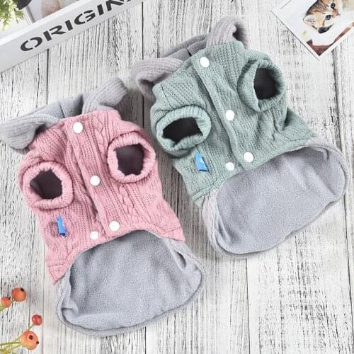 Small Dog Overcoat Pets Coat Winter Puppy Warm Knitted Apparel Chihuahua Dogs Sweater For Cat Outfit Poodle York Pomeranian Suit