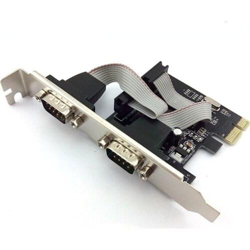 PCI-E To Dual Serial Port WCH382L Expansion Card High Quality 9-pin RS232 Adapter Cards for Windows XP/Vista/7/8/8.1/10